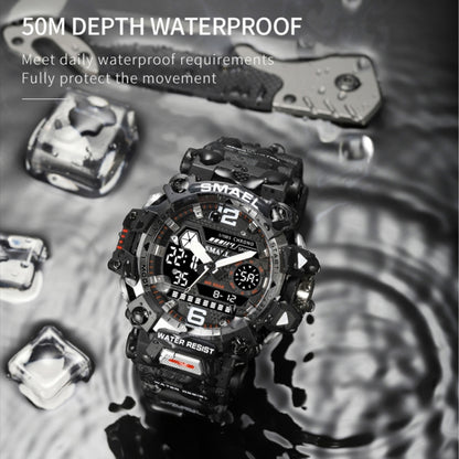 Montre Électronique Multifonctionnelle d'Extérieur en Alliage SMAEL 8072 pour Homme Montre Étanche à Double Affichage