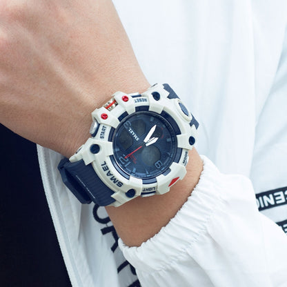 SMAEL 8008 Montre Homme Sport Plein Air Multifonction Étanche Lumineuse, Noir Bleu
