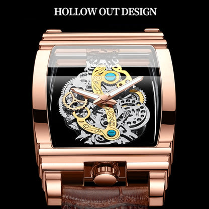 Montres d'affaires pour hommes BINBOND B5011 étanches et lumineuses, avec engrenages ajourés, pour l'extérieur