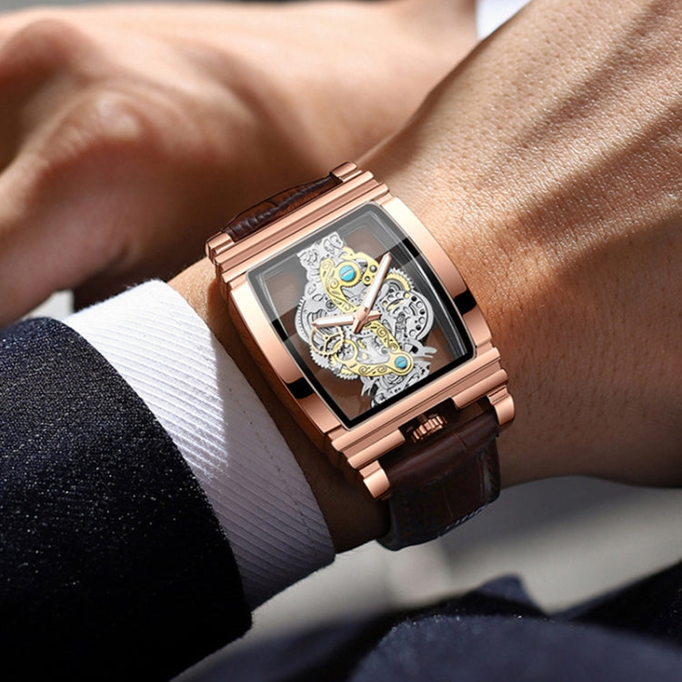 Montres d'affaires pour hommes BINBOND B5011 étanches et lumineuses, avec engrenages ajourés, pour l'extérieur