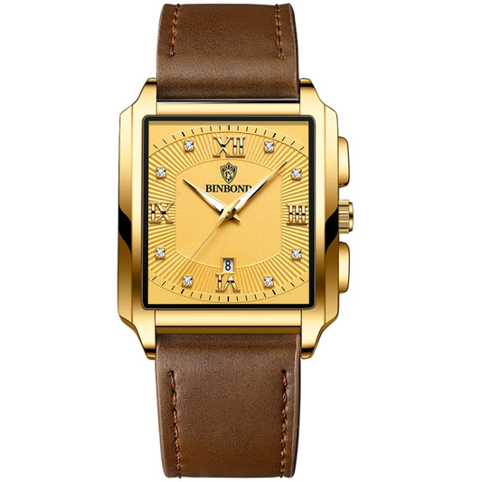 Montres à quartz rectangulaires étanches pour hommes BINBOND B4143, conçues pour l'extérieur.