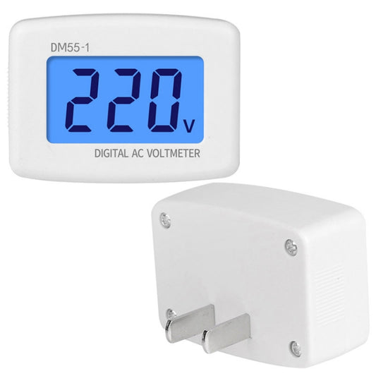 DM55-1 AC 110V- 220V LCD Digital Voltmeter Voltage Tester Detector Meter, DM55-1 US Plug, DM55-1 EU Plug