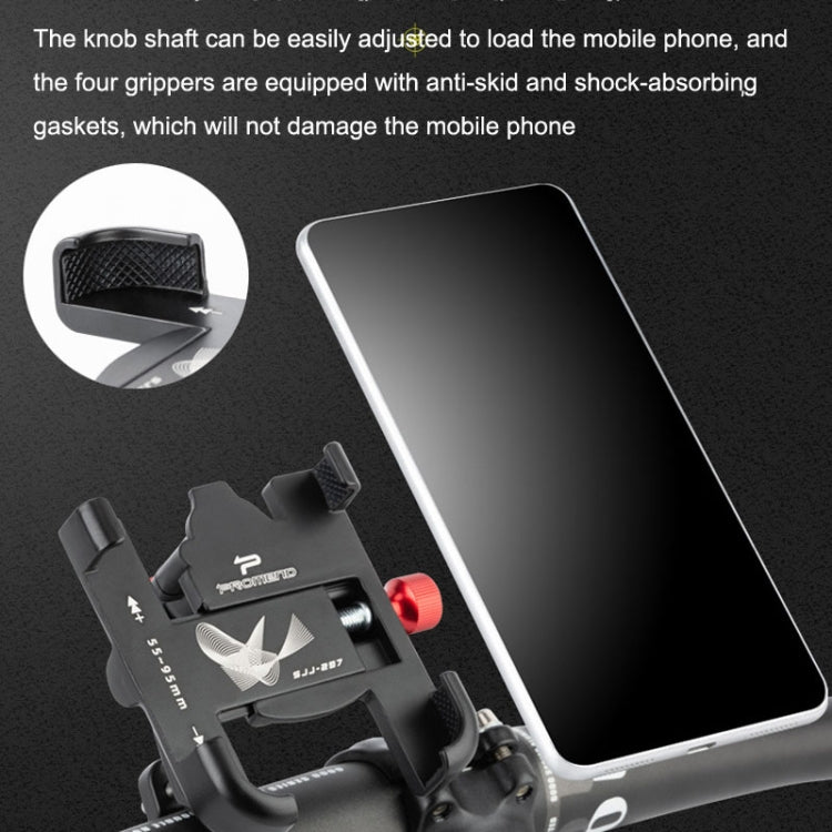 PROMEND SJJ-297 Aluminum Alloy Rotation Adjustable Bicycle Mobile Phone Bracket, SJJ-297