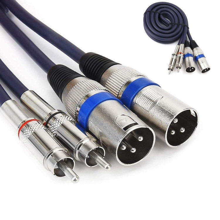 2RCA Male 2XLR Caron Male Speaker Audio Balance Cable, Length:, 0.5m, 1m, 1.5m, 2m, 5m, 10m, 20m