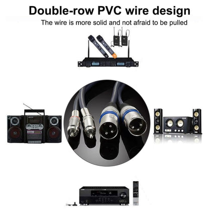 2RCA Male 2XLR Caron Male Speaker Audio Balance Cable, Length:, 0.5m, 1m, 1.5m, 2m, 5m, 10m, 20m