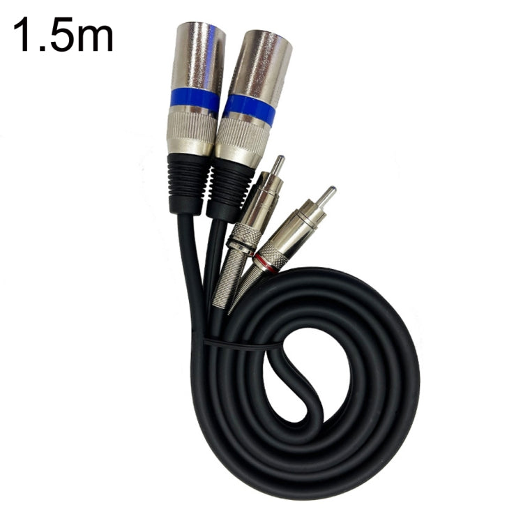 2RCA Male 2XLR Caron Male Speaker Audio Balance Cable, Length:, 0.5m, 1m, 1.5m, 2m, 5m, 10m, 20m