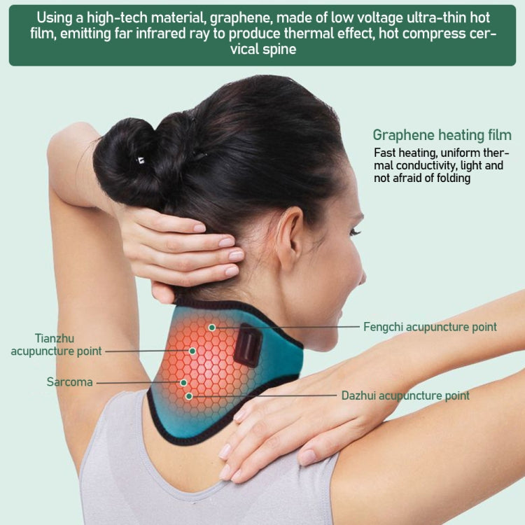 USB Electric Heating Neck Protector Graphene Wormwood Neck Pain Relief Tool