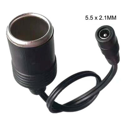 DC 5.5 x 2.1 mm Plug To Cigarette Lighter Mother Seat With DC Power Cord, DC 5.5 x 2.1mm Plug