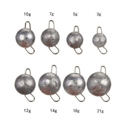 Lot de 10 plombs à agrafe rapide pour leurre, plomb inversé, spécifications : 3g, 3g, 5g, 7g, 10g, 12g, 14g, 18g, 21g