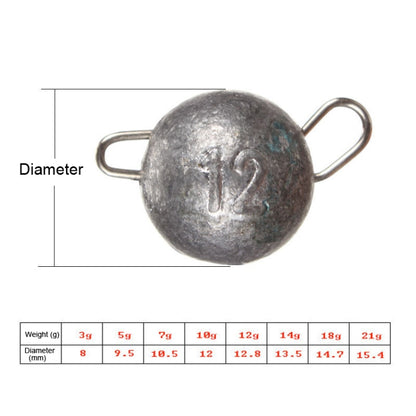 Lot de 10 plombs à agrafe rapide pour leurre, plomb inversé, spécifications : 3g, 3g, 5g, 7g, 10g, 12g, 14g, 18g, 21g