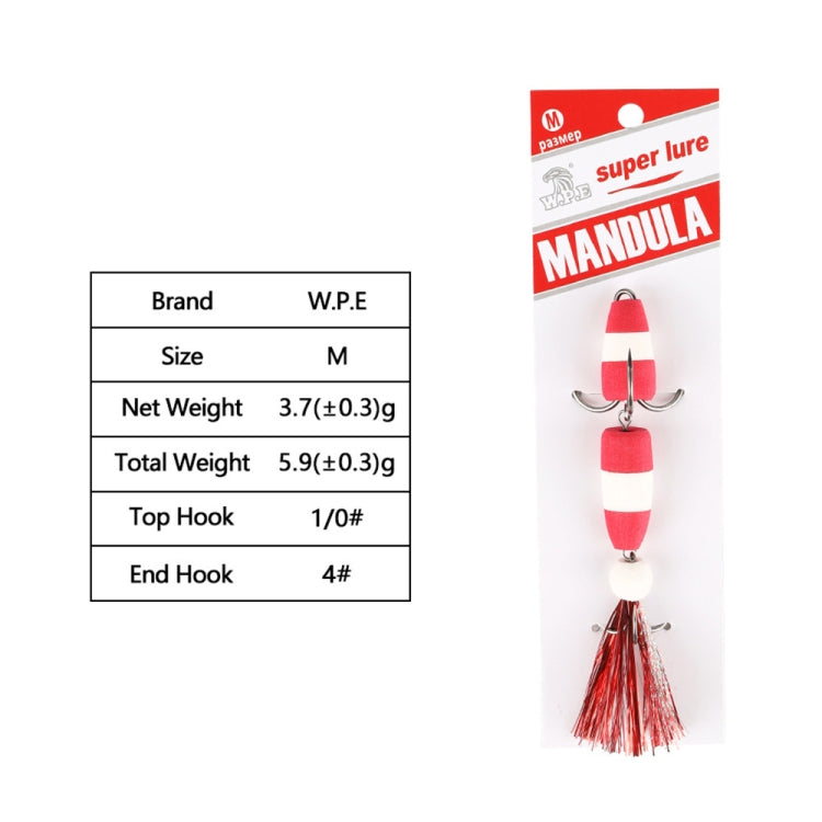 W.P.E PMG-M Leurre souple en mousse avec hameçon triple pour appâts artificiels, M