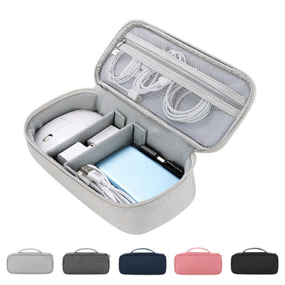 SM13 Multifunctional Digital Accessories Waterproof and Shock-absorbing Storage Bag, 25x6.5x12cm(Dark Gray), 25x6.5x12cm(Navy Blue), 25x6.5x12cm(Pink), 25x6.5x12cm(Black), 25x6.5x12cm(Gray)
