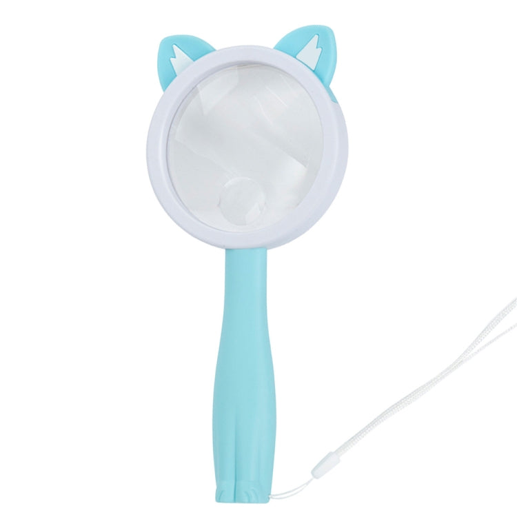 2275 5X/10X Cartoon Animal Handheld Children Science Experiment Magnifying Glass, Pink Rabbit, Coffee Calf, Yellow Deer, Green Frog, Blue Cat
