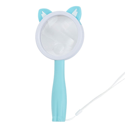 2275 5X/10X Cartoon Animal Handheld Children Science Experiment Magnifying Glass, Pink Rabbit, Coffee Calf, Yellow Deer, Green Frog, Blue Cat