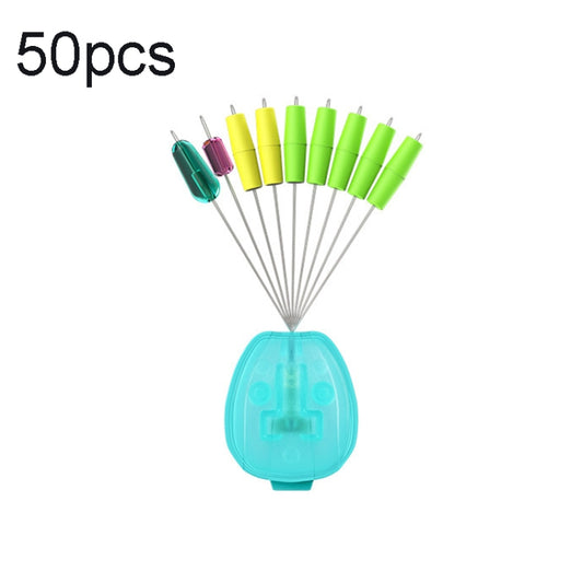 50 unidades de accesorios de pesca tipo tambor Space Bean para cañas de pescar, XS, S, M, L, XL