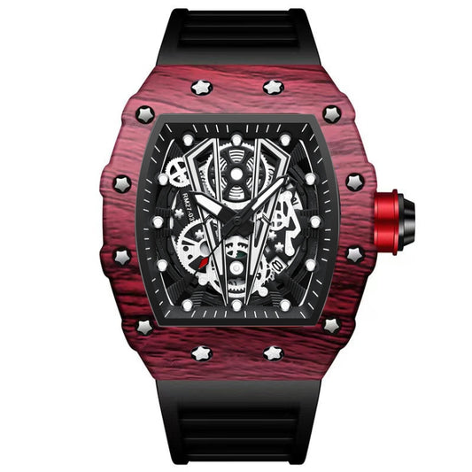 Montre de sport à quartz BINBOND B6577, boîtier tonneau, étanche à 30 m, boîtier en quartz, boîtier cylindrique.
