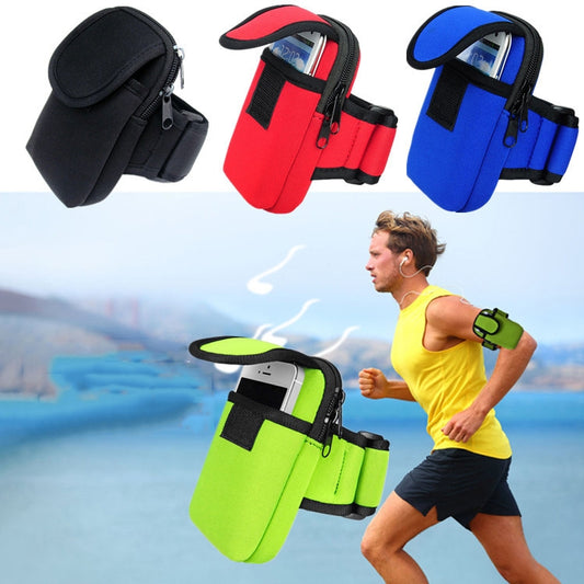 S210 Neoprene Arm Bag Outdoor Sports Mobile Phone Bag Coin Purse, 10x17cm (Orange), 10x17cm (Red), 10x17cm (Green), 10x17cm (Navy Blue), 10x17cm (Black)