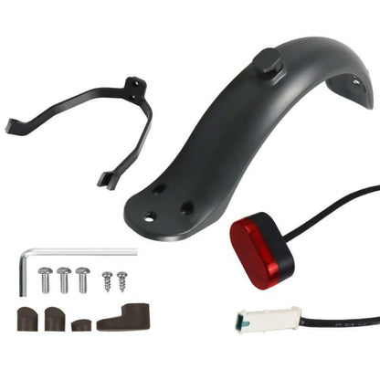 Pour accessoires de trottinette électrique Xiaomi M365, garde-boue+support+feu arrière, noir avec clé, noir sans clé