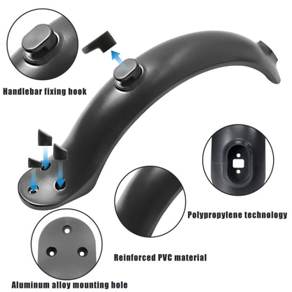 Pour accessoires de trottinette électrique Xiaomi M365, garde-boue+support+feu arrière, noir avec clé, noir sans clé