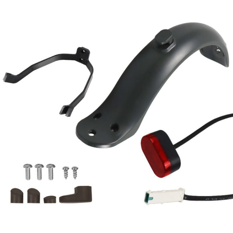 Pour accessoires de trottinette électrique Xiaomi M365, garde-boue+support+feu arrière, noir avec clé, noir sans clé