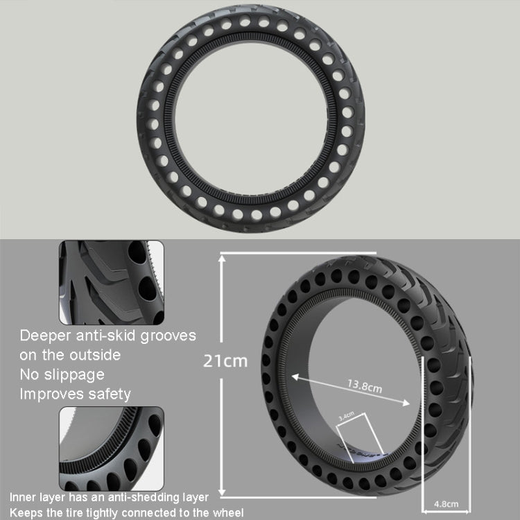 Pneu extérieur en nid d'abeille antidérapant de 8 pouces pour trottinette électrique Xiaomi M365/M365 Pro /1S/Pro2/Essential, nid d'abeille latéral noir