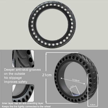 Pneu extérieur en nid d'abeille antidérapant de 8 pouces pour trottinette électrique Xiaomi M365/M365 Pro /1S/Pro2/Essential, nid d'abeille latéral noir