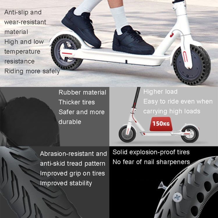 Pneu extérieur en nid d'abeille antidérapant de 8 pouces pour trottinette électrique Xiaomi M365/M365 Pro /1S/Pro2/Essential, nid d'abeille latéral noir