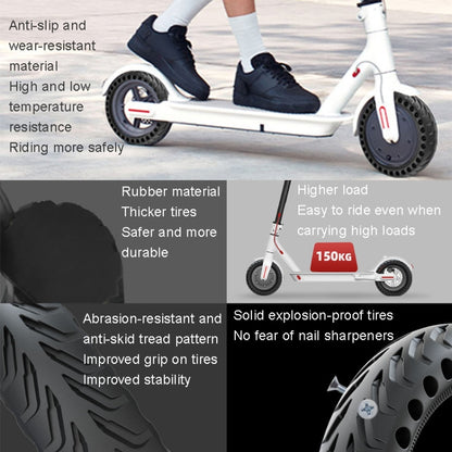 Pneu extérieur en nid d'abeille antidérapant de 8 pouces pour trottinette électrique Xiaomi M365/M365 Pro /1S/Pro2/Essential, nid d'abeille latéral noir