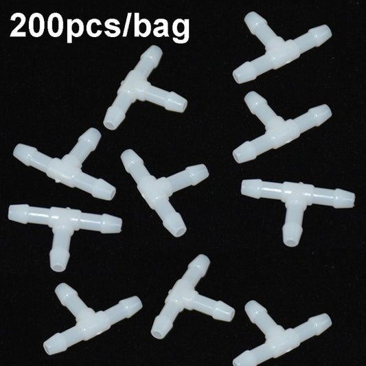 200pcs/bag Universal Car Spray Hose Connector Connection Tube Plastic Snap, Style:, T Type