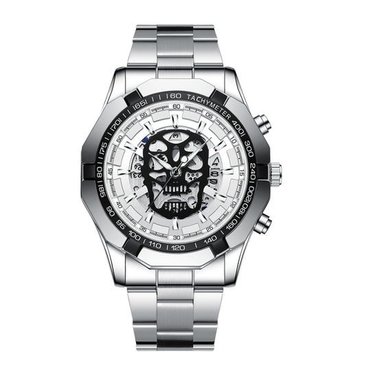 Montre à quartz étanche 30 m BINBOND S034, squelette lumineux, tête de mort