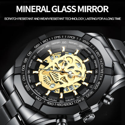 BINBOND S034 Montre à Quartz Étanche 30M Squelette Crâne Lumineuse
