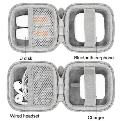 Baona Leather Digital Headphone Cable U Disk Storage Bag, Small Square Gray, Small Square Black, Rectangular Gray, Rectangular Black, Large Square Gray, Large Square Black