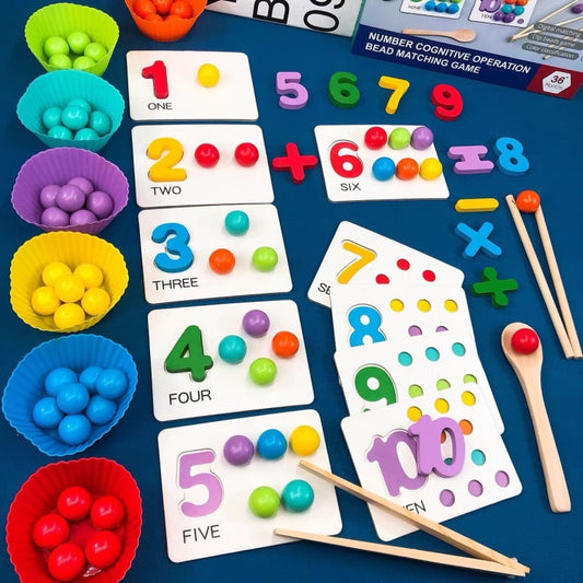 Perles à clip d'apprentissage Montessori pour enfants, jeu de perles colorées à clipser pour l'éducation préscolaire