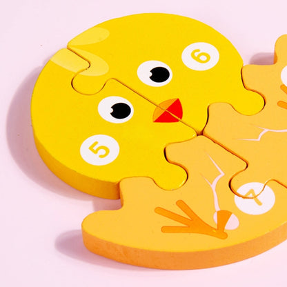 Wooden Animal Growth Process Evolution 3D Jigsaw Puzzle Toy Early Education Building Blocks