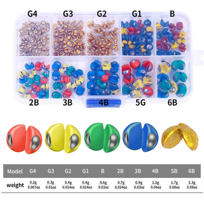 HENGJIA JI081-1 212 pcs/boîte Kit d'accessoires de pêche lestés avec plomb de touche, plomb de touche