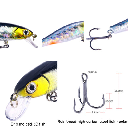 HENGJIA MI160 8.8cm 9g Flottant Leurre Minnow, 1, 2, 3, 4, 5, 6, 7, 8, 9, 10, 10 Couleurs, Boîte de 10 Couleurs