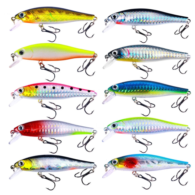 HENGJIA MI160 8.8cm 9g Flottant Leurre Minnow, 1, 2, 3, 4, 5, 6, 7, 8, 9, 10, 10 Couleurs, Boîte de 10 Couleurs