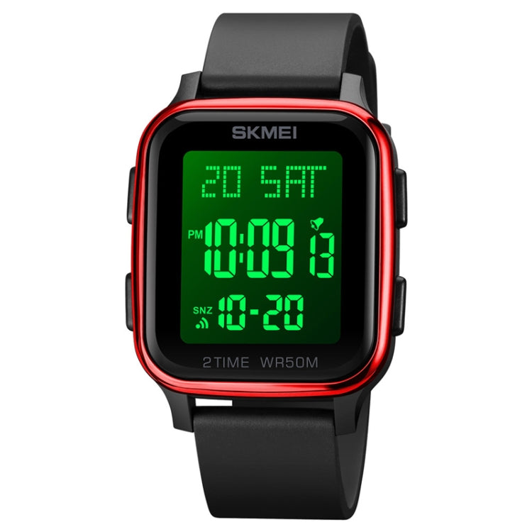 SKMEI 1858 Quadratische Wasserdichte Digitaluhr mit Dual-Display und LED-Leuchtanzeige, 1858 Rot, 1858 Blau, 1858 Schwarz, 1858 Roségold