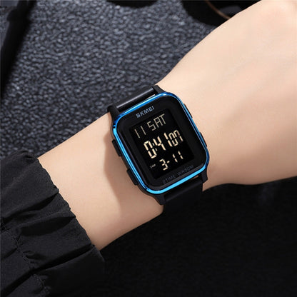 SKMEI 1858 Quadratische Wasserdichte Digitaluhr mit Dual-Display und LED-Leuchtanzeige, 1858 Rot, 1858 Blau, 1858 Schwarz, 1858 Roségold