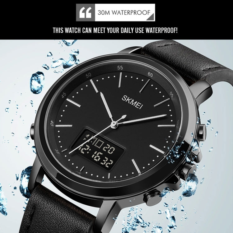 SKMEI 1652 Dual Movement Sports Leather Alloy Male Watch, Rose Gold Shell White Machine, Rose Gold Shell Black Machine, Gold Shell White Machine, Gold Shell Black Machine, Black Shell White Machine, Black Shell Black Machine, Silver Shell White Machine...