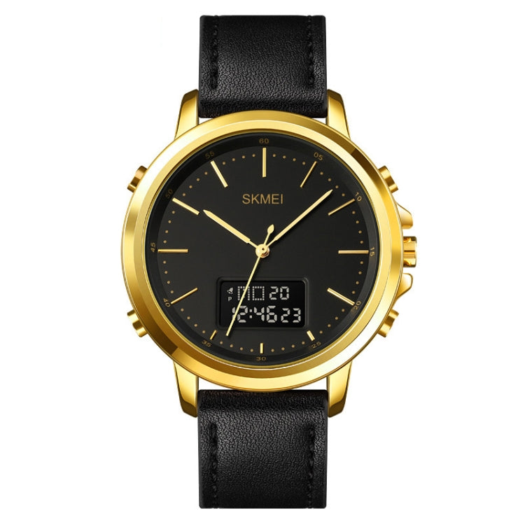 SKMEI 1652 Dual Movement Sports Leather Alloy Male Watch, Rose Gold Shell White Machine, Rose Gold Shell Black Machine, Gold Shell White Machine, Gold Shell Black Machine, Black Shell White Machine, Black Shell Black Machine, Silver Shell White Machine...