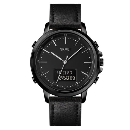 SKMEI 1652 Dual Movement Sports Leather Alloy Male Watch, Rose Gold Shell White Machine, Rose Gold Shell Black Machine, Gold Shell White Machine, Gold Shell Black Machine, Black Shell White Machine, Black Shell Black Machine, Silver Shell White Machine...