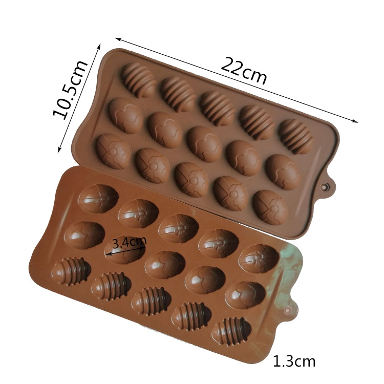 Moule en silicone de 15 mini-œufs de Pâques colorés pour chocolat