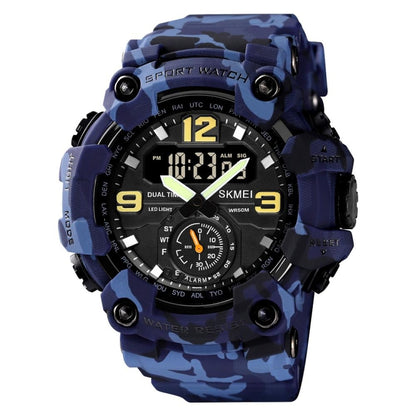 SKMEI 1637 Montre Homme de Sport à Affichage Numérique, Antichoc, en Plastique, Grand Cadran, Noir, Vert Armée, Camouflage Bleu, Camouflage Vert Armée, Gris Noir