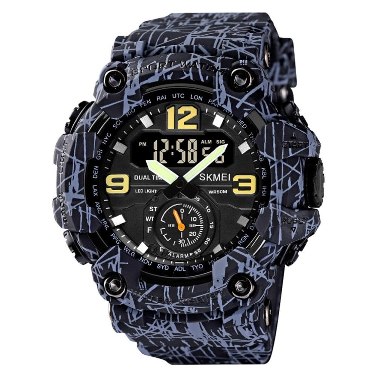 SKMEI 1637 Montre Homme de Sport à Affichage Numérique, Antichoc, en Plastique, Grand Cadran, Noir, Vert Armée, Camouflage Bleu, Camouflage Vert Armée, Gris Noir