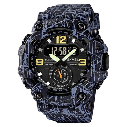 SKMEI 1637 Sports Digital Display Outdoor Shockproof Plastic Large Dial Men Watch, Army Green, Blue Camouflage, Army Green Camouflage, Gray Black