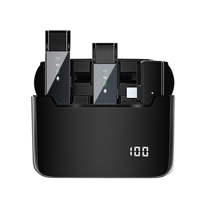 Digital Display Wireless Lavalier Microphone With Charging Compartment,Spec:, S16-S One To Two Black USB-C/Type-C Interface, S16 One To One Black 8 Pin Interface, S16-S One To Two Black 8 Pin Interface, S16-S One To Two  Yellow  USB-C/Type-C Interface ...