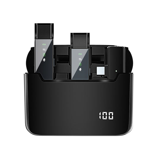 Digital Display Wireless Lavalier Microphone With Charging Compartment,Spec:, S16-S One To Two Black USB-C/Type-C Interface, S16 One To One Black 8 Pin Interface, S16-S One To Two Black 8 Pin Interface, S16-S One To Two  Yellow  USB-C/Type-C Interface ...