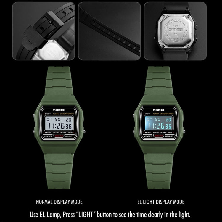 SKMEI 1460 Montre de Sport Fine, Lumineuse, Multifonctionnelle et Étanche pour Enfants