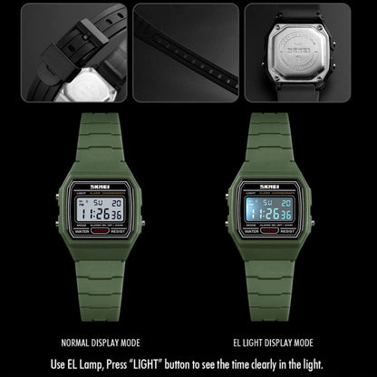 SKMEI 1460 Montre de Sport Fine, Lumineuse, Multifonctionnelle et Étanche pour Enfants